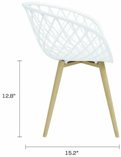 KURV™ OUTDOOR & INDOOR KIDS MINI CHAIR - WHITE/NATURAL (Set of 2)