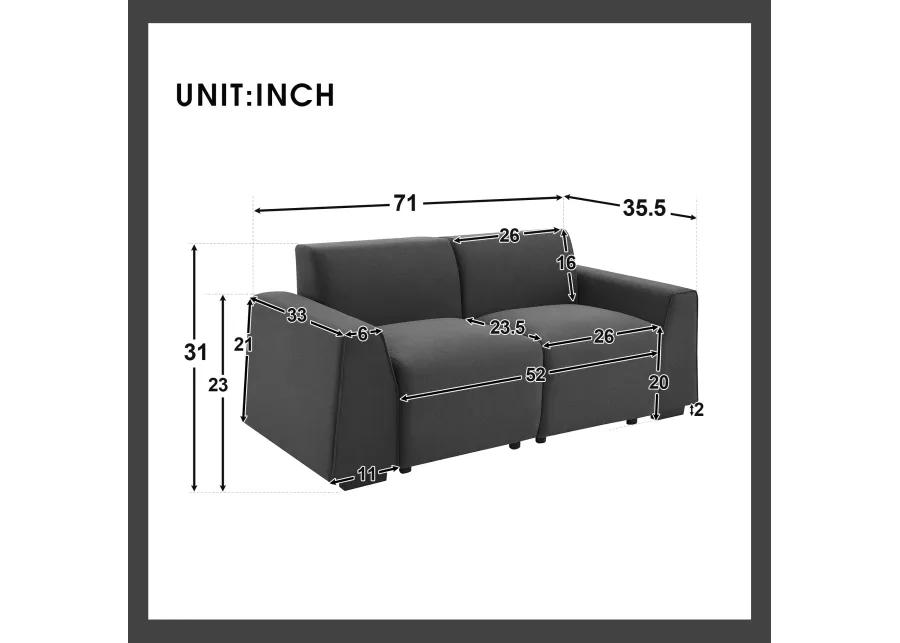 MONDAWE Modern Linen Fabric Sofa,Stylish and Minimalist 2-3 Seat Couch,Exquisite Loveseat with Wide Armrests for Living Room,Bedroom,Apartment