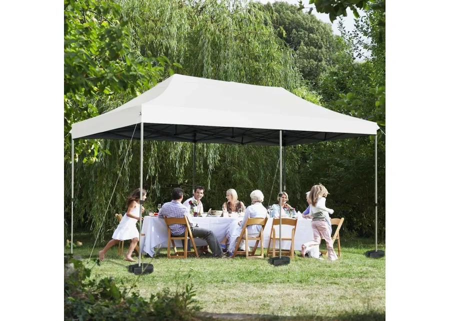 Outdoor Manual Retractable Awning Cover Shelter Patio Sun Shade-Beige