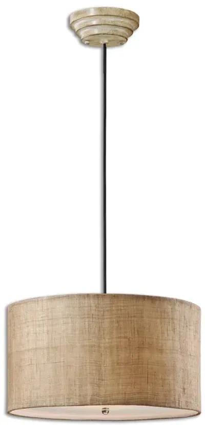 Uttermost Dafina 3 Light Burlap Drum Pendant