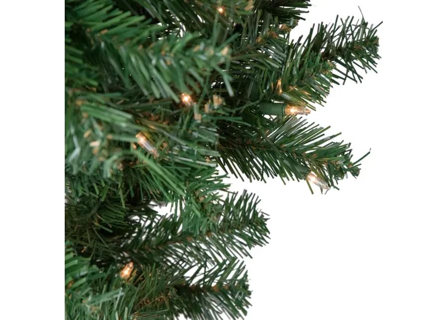 7.5' Pre-Lit Green Upside Down Spruce Artificial Christmas Tree  Clear Lights