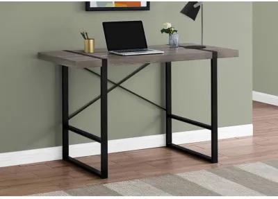 Monarch Specialties I 7310 Computer Desk, Home Office, Laptop, 48"L, Work, Metal, Laminate, Brown, Black, Contemporary, Modern