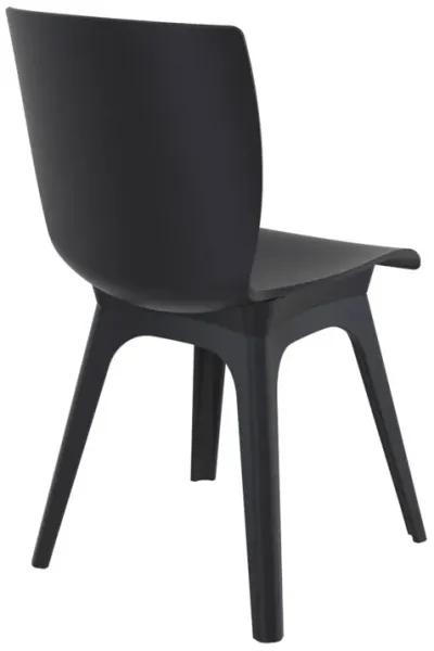 33.5" Black Solid Refined Patio Dining Chair