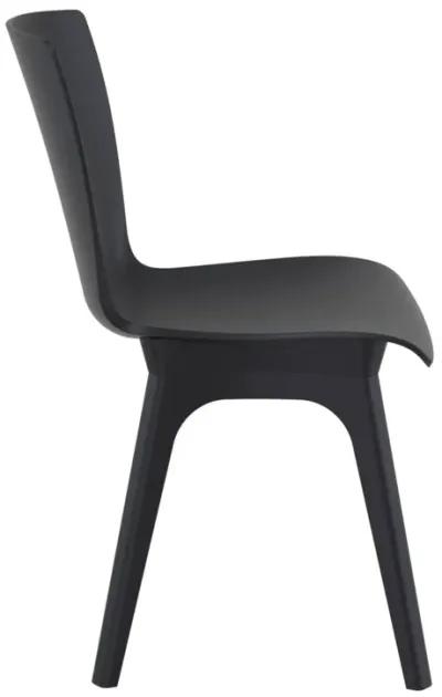 33.5" Black Solid Refined Patio Dining Chair