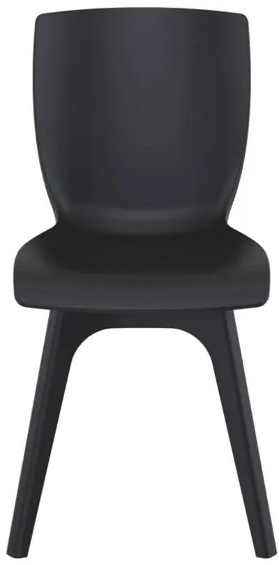 33.5" Black Solid Refined Patio Dining Chair