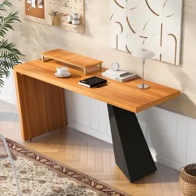 63" Modern Executive Desk, Rustic Industrial Wooden Writing Desk, Study Desk