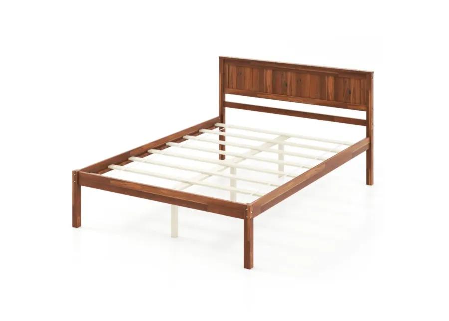 Hivvago Bed Frame with Wooden Headboard and Slat Support