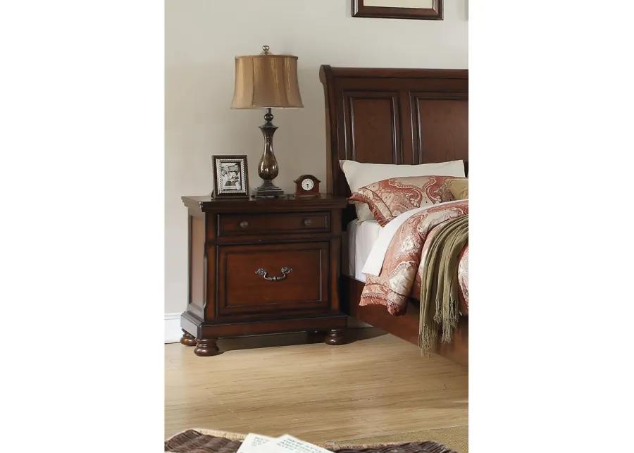 Traditional Formal Look Cherry Finish 1pc Nightstand Storage Space Bedside Table Plywood Veneer Bedroom Furniture