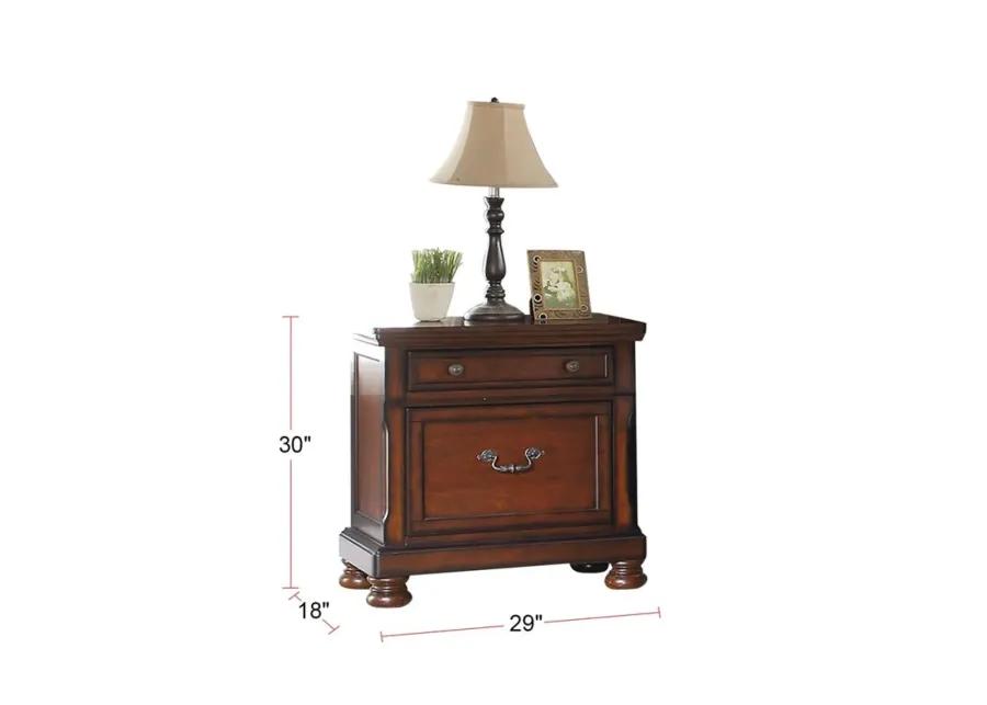 Traditional Formal Look Cherry Finish 1pc Nightstand Storage Space Bedside Table Plywood Veneer Bedroom Furniture