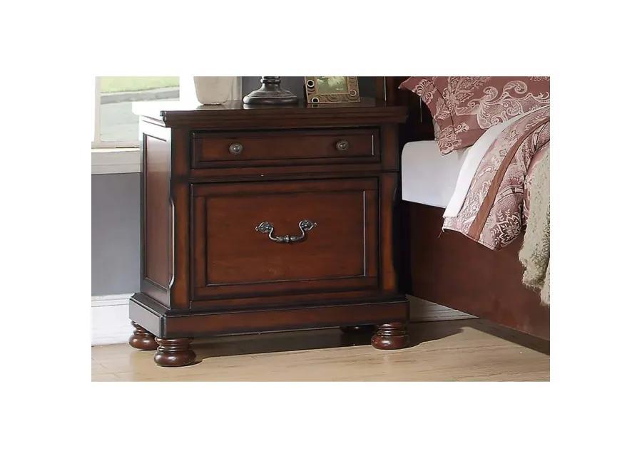 Traditional Formal Look Cherry Finish 1pc Nightstand Storage Space Bedside Table Plywood Veneer Bedroom Furniture