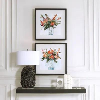 Uttermost Fresh Flowers Watercolor Prints, S/2