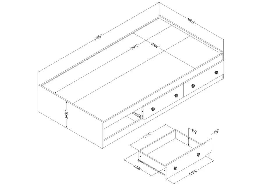 Hivvago Wood Platform Bed Daybed with Storage Drawers