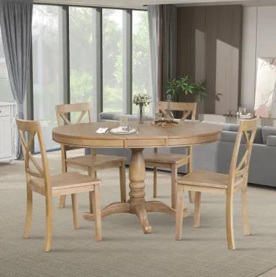 Merax Modern Dining  Extendable Table Chairs 5 Pieces Set