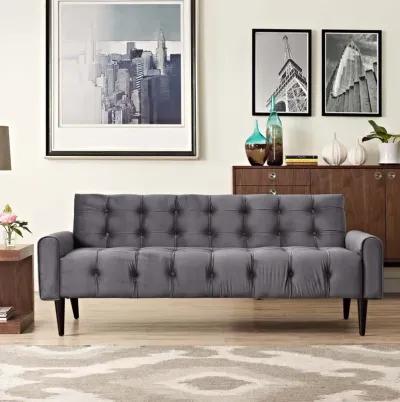 Modway EEI-2456-GRY Delve Velvet Gray, Sofa, Gray Fabric