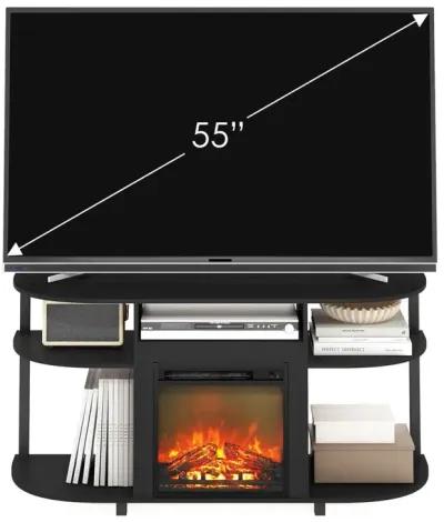 Entertainment Center Stand with Fireplace for TV up to 55 Inch, Americano