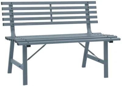 vidaXL Stylish 43.3" Patio Bench in Gray, Durable Powder-Coated Steel, Weather-Resistant Outdoor Furniture, Easy to Assemble, California Proposition 65 Compliant