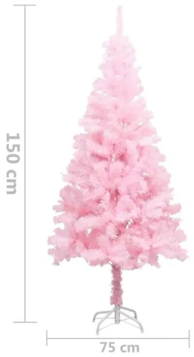 vidaXL Artificial Christmas Tree with Stand Pink 59.1" PVC