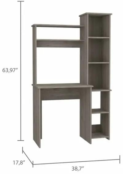 Marston 6-Shelf Writing Desk With Built-In Bookcase