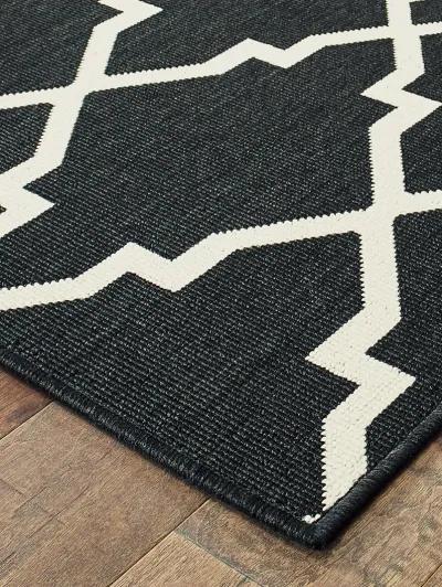 Marina 6'7" x 9'6" Black Rug