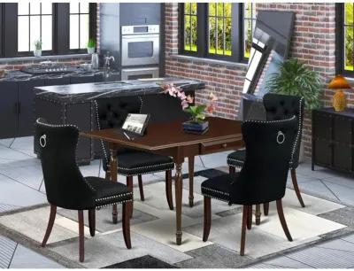 5 Piece Dining Table Set Consists of a Rectangle Kitchen Table with Dropleaf