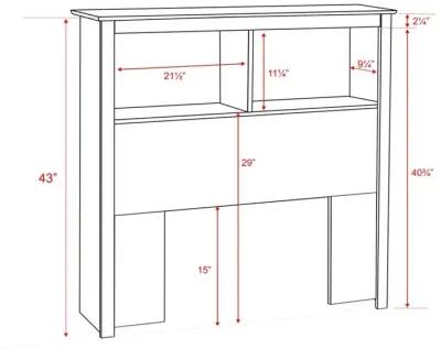 Prepac Black Twin Bookcase Headboard