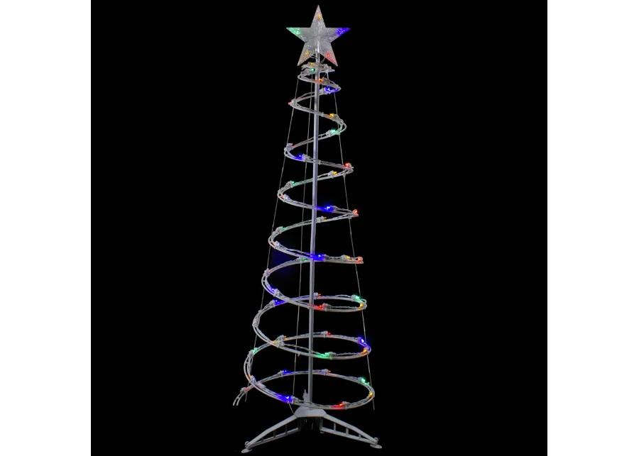 4ft LED Lighted Spiral Cone Tree Outdoor Christmas Decoration  Multi Lights