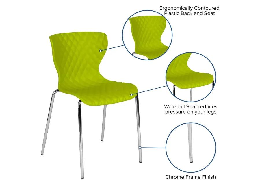 Flash Furniture Lowell Contemporary Design Citrus Green Plastic Stack Chair