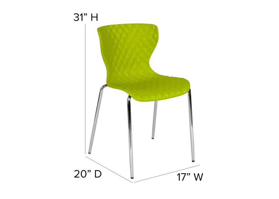 Flash Furniture Lowell Contemporary Design Citrus Green Plastic Stack Chair