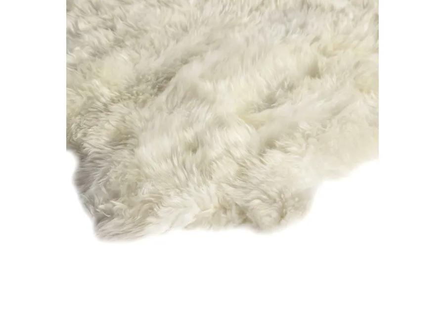 Lalo Cream Lambskin 3.25' x 6' Rug