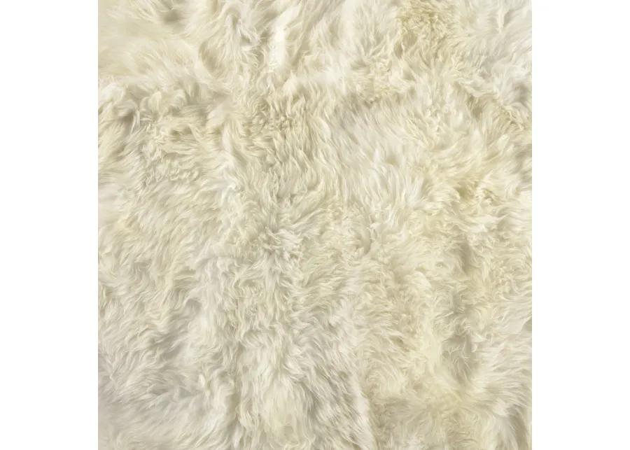 Lalo Cream Lambskin 3.25' x 6' Rug