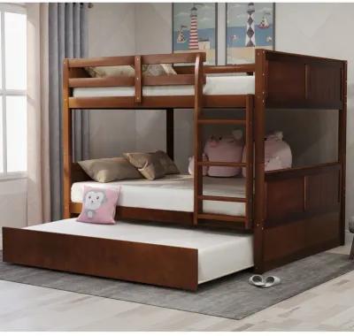 Merax Modern Solid Bunk Bed with Trundle