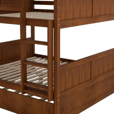 Merax Modern Solid Bunk Bed with Trundle