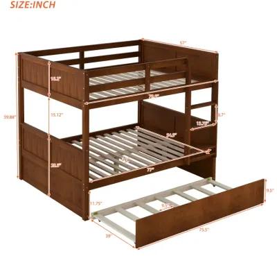 Merax Modern Solid Bunk Bed with Trundle