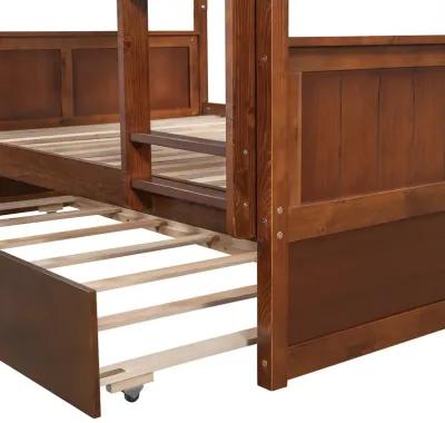 Merax Modern Solid Bunk Bed with Trundle