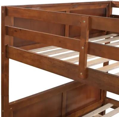 Merax Modern Solid Bunk Bed with Trundle