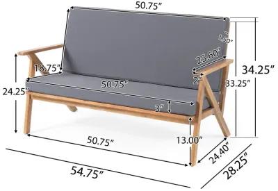 Merax 4 Pieces Outdoor Patio Loveseat Chairs Table Seating Sets