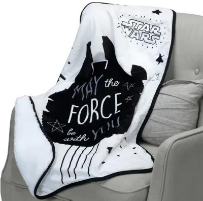 Lambs & Ivy Star Wars Millennium Falcon Baby Blanket - White