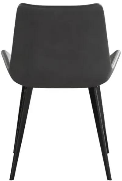 Modern Dining Chair Living Room Black Metal Leg Dining Chair-Grey-4 Pieces/Ctn