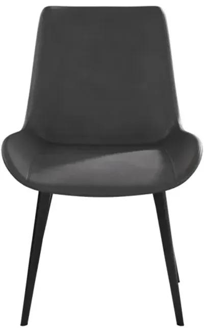 Modern Dining Chair Living Room Black Metal Leg Dining Chair-Grey-4 Pieces/Ctn