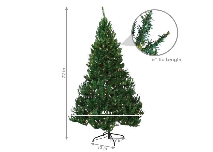 Sunnydaze Tannenbaum Indoor Pre-Lit Artificial Christmas Tree - 6 ft