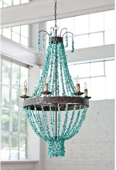 Beaded Turquoise Chandelier