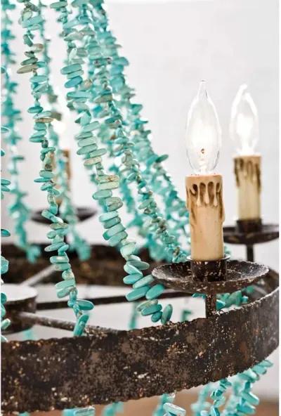 Beaded Turquoise Chandelier