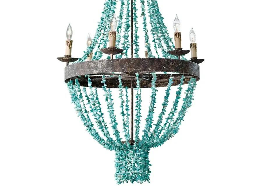 Beaded Turquoise Chandelier