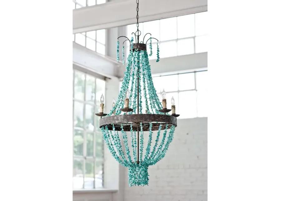 Beaded Turquoise Chandelier