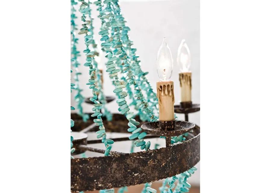 Beaded Turquoise Chandelier