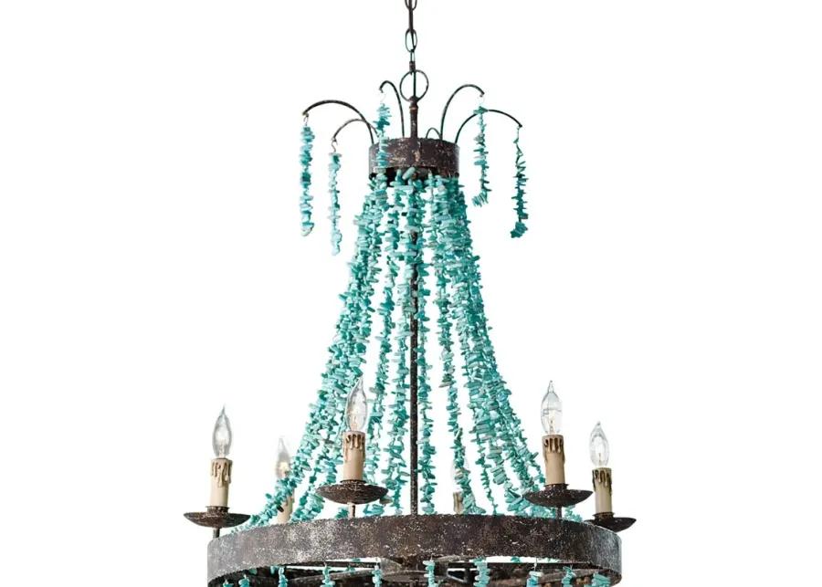 Beaded Turquoise Chandelier