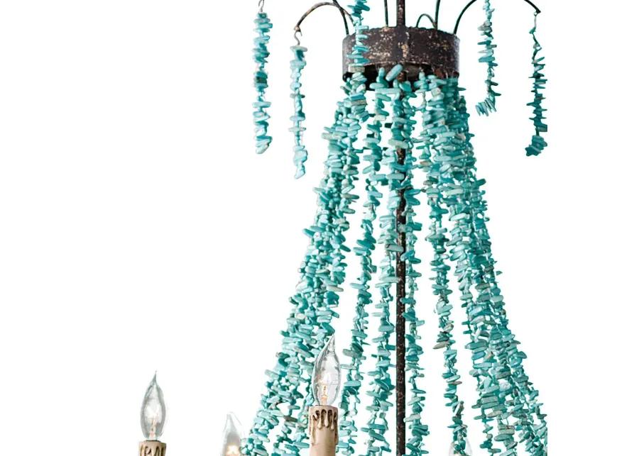 Beaded Turquoise Chandelier