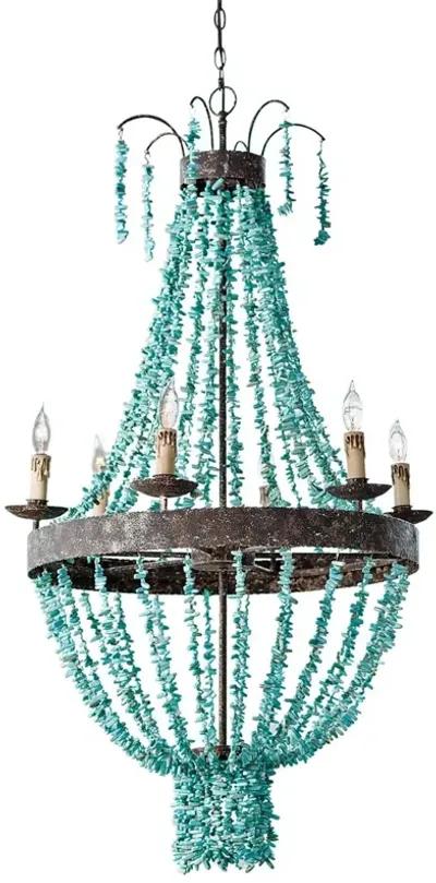 Beaded Turquoise Chandelier