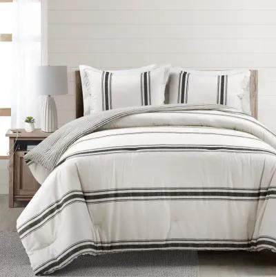 Farmhouse Stripe Reversible Cotton Comforter 2-Pc Set