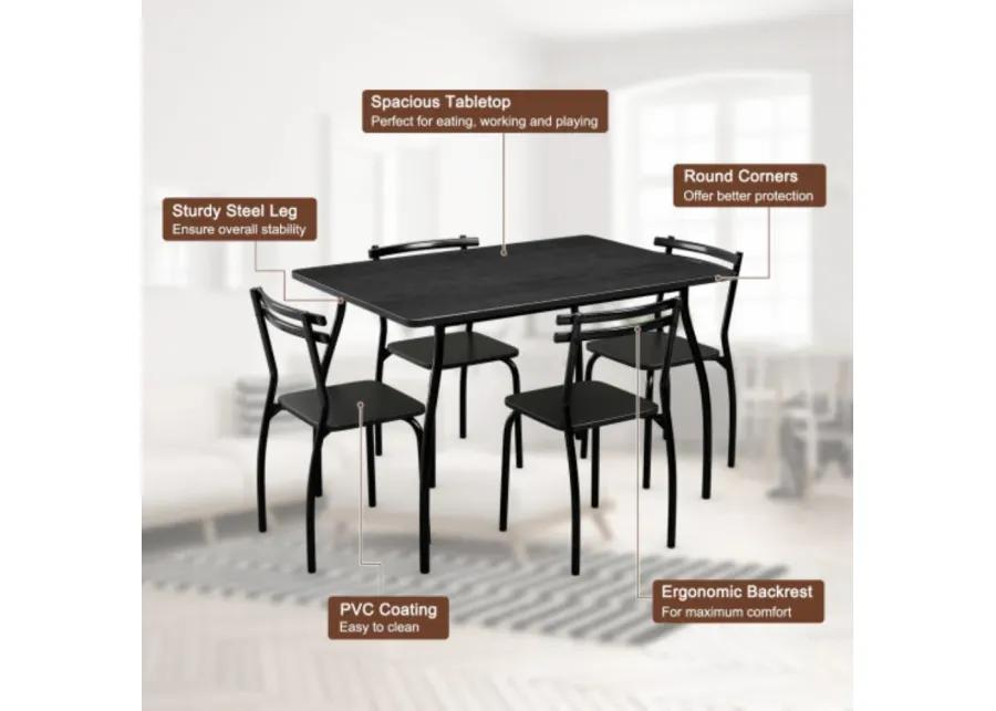 5 pcs Dining Table and Chair Set